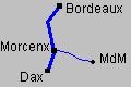 Bordeaux - Morcenx - Mont de Marsan